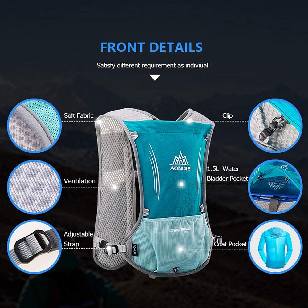 AONIJIE Hydration Vest Pack Backpack 5L Marathoner Running Race Hydration - Image 2