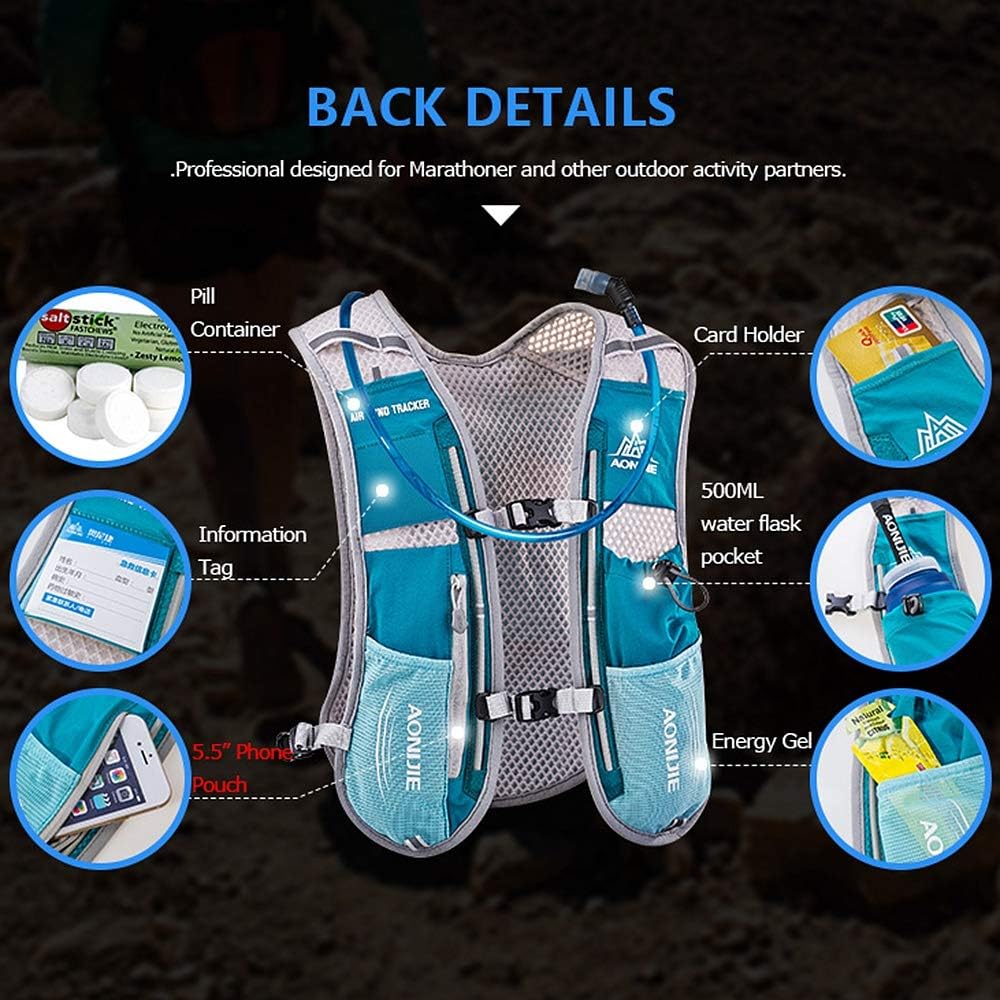 AONIJIE Hydration Vest Pack Backpack 5L Marathoner Running Race Hydration - Image 3