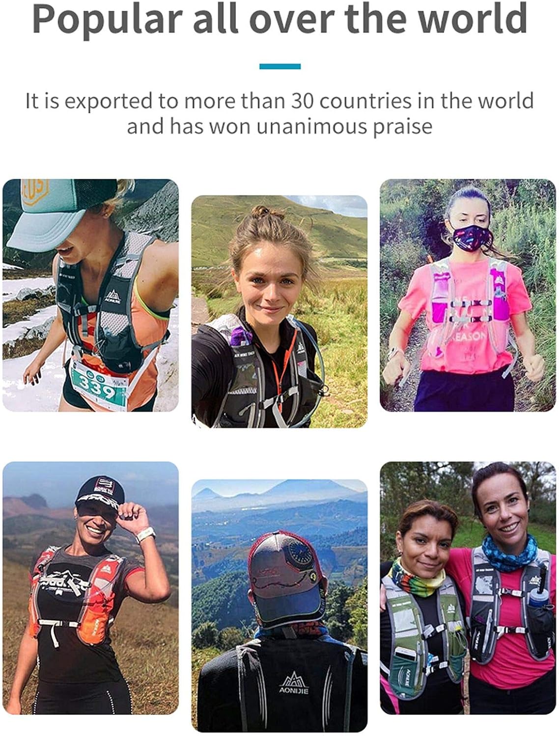 AONIJIE Hydration Vest Pack Backpack 5L Marathoner Running Race Hydration - Image 9