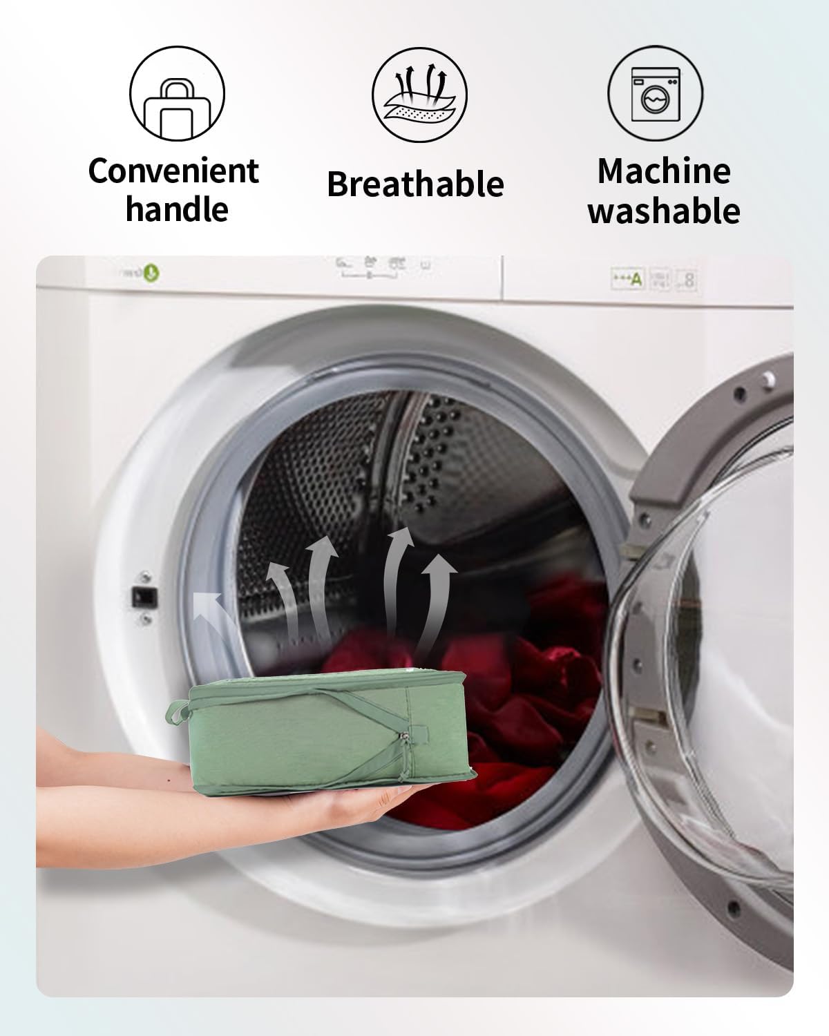 ECOHUB 5 Set Compression Packing Cubes for Suitcases Organiser Bags Set Travel Essentials with Shoe Bags for Travel Tear-resistant Travel Accessories with ID Tag Expandable Packing Bags(Green) - Image 5